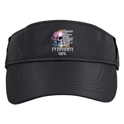 February Girl Funny Birthday Skull Woman Adult Drive Performance Visor