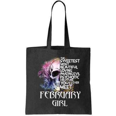 February Girl Funny Birthday Skull Woman Bag