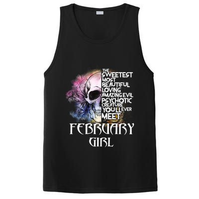 February Girl Funny Birthday Skull Woman PosiCharge Competitor Tank