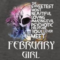 February Girl Funny Birthday Skull Woman Vector Backpack