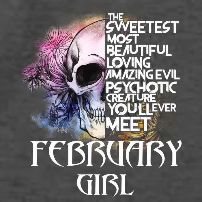 February Girl Funny Birthday Skull Woman Vector Backpack