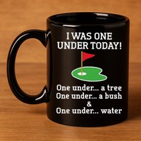Funny Golf For  I Was One Under Golfing 11oz C Handle Ceramic Mug