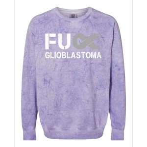 Fuck Glioblastoma Fu Cancer Awareness Ribbon Warrior Fighter Meaningful Gift Colorblast Crewneck Sweatshirt