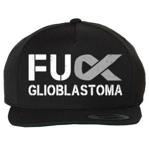 Fuck Glioblastoma Fu Cancer Awareness Ribbon Warrior Fighter Meaningful Gift Wool Snapback Cap