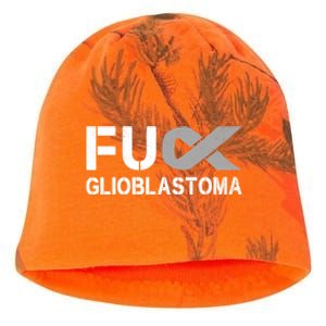 Fuck Glioblastoma Fu Cancer Awareness Ribbon Warrior Fighter Meaningful Gift Kati - Camo Knit Beanie