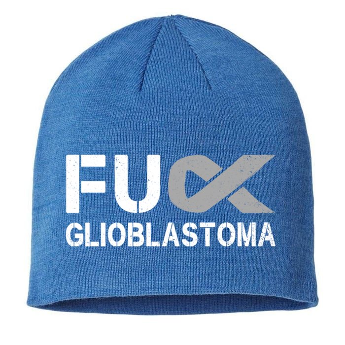 Fuck Glioblastoma Fu Cancer Awareness Ribbon Warrior Fighter Meaningful Gift Sustainable Beanie