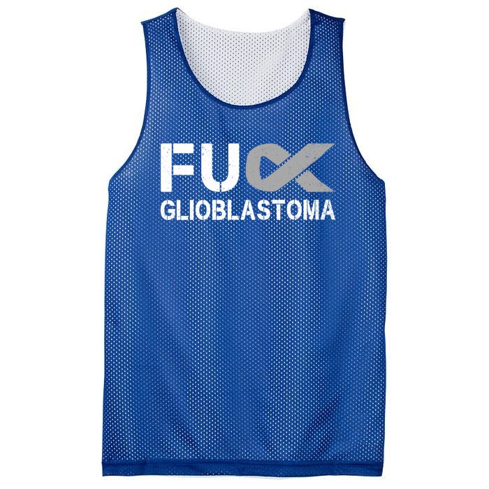 Fuck Glioblastoma Fu Cancer Awareness Ribbon Warrior Fighter Meaningful Gift Mesh Reversible Basketball Jersey Tank