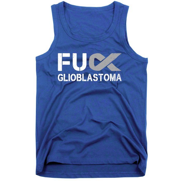 Fuck Glioblastoma Fu Cancer Awareness Ribbon Warrior Fighter Meaningful Gift Tank Top