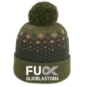 Fuck Glioblastoma Fu Cancer Awareness Ribbon Warrior Fighter Meaningful Gift The Baniff Cuffed Pom Beanie