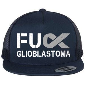 Fuck Glioblastoma Fu Cancer Awareness Ribbon Warrior Fighter Meaningful Gift Flat Bill Trucker Hat