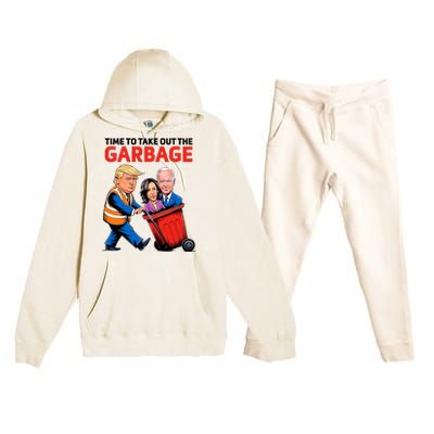 Funny Garbage For Trump 2024 Time To Take Out The Garbage Premium Hooded Sweatsuit Set