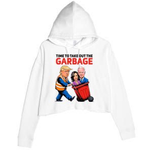 Funny Garbage For Trump 2024 Time To Take Out The Garbage Crop Fleece Hoodie