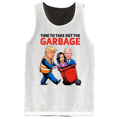 Funny Garbage For Trump 2024 Time To Take Out The Garbage Mesh Reversible Basketball Jersey Tank