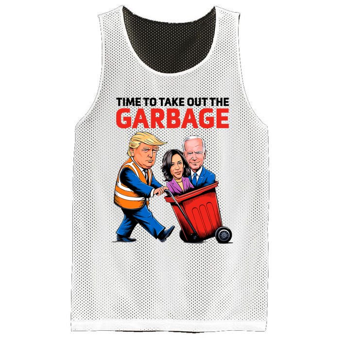 Funny Garbage For Trump 2024 Time To Take Out The Garbage Mesh Reversible Basketball Jersey Tank