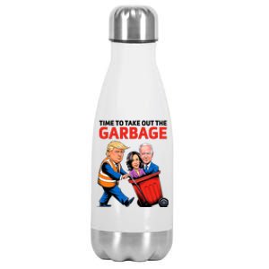 Funny Garbage For Trump 2024 Time To Take Out The Garbage Stainless Steel Insulated Water Bottle