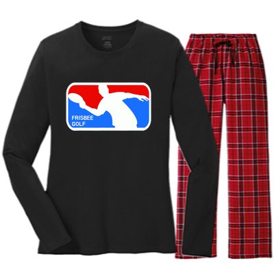 Frisbee Golf Women's Long Sleeve Flannel Pajama Set 