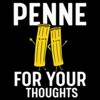 Funny Gifts For Pasta Lovers Penne For Your Thoughts Drawstring Bag