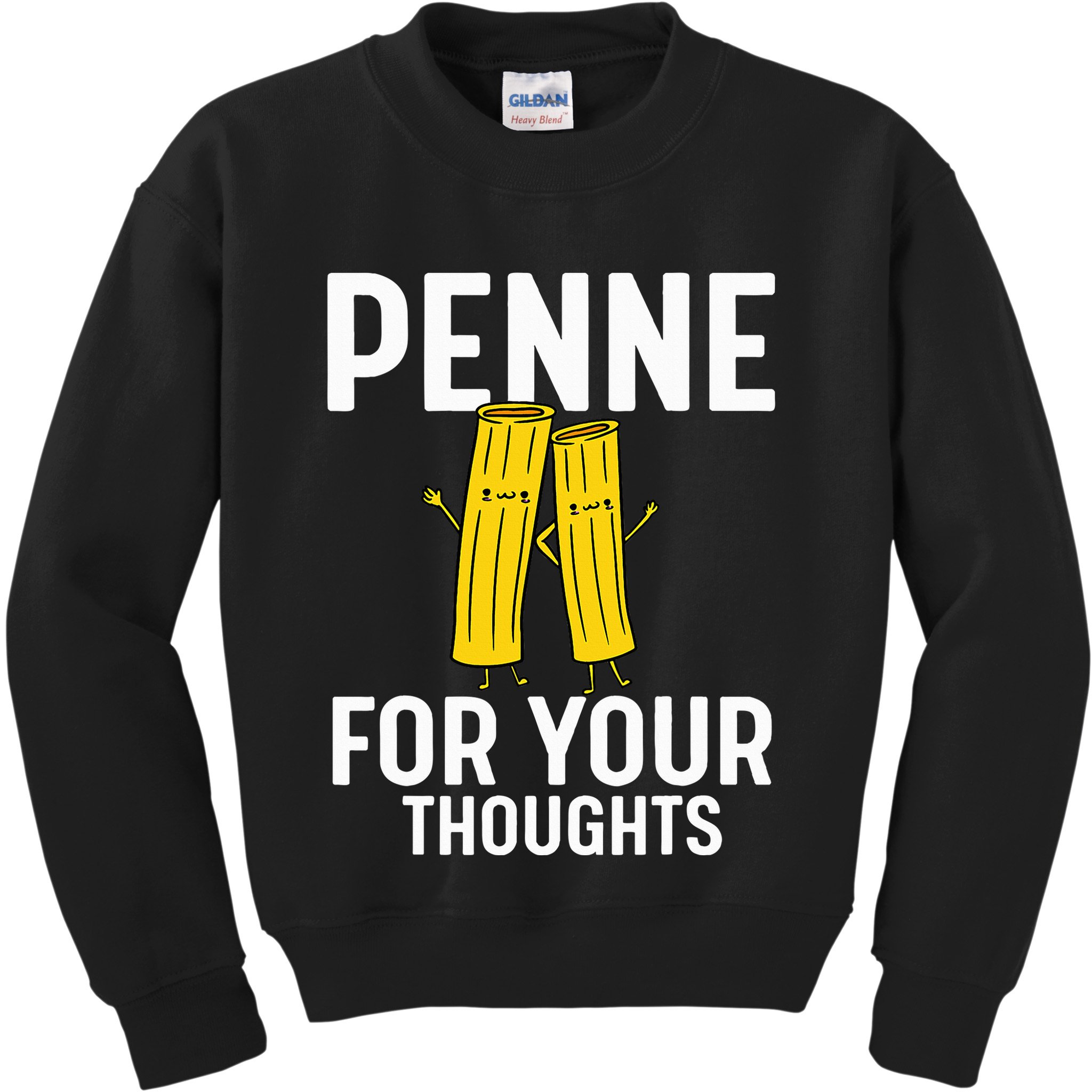 Funny Gifts For Pasta Lovers Penne For Your Thoughts Kids Sweatshirt
