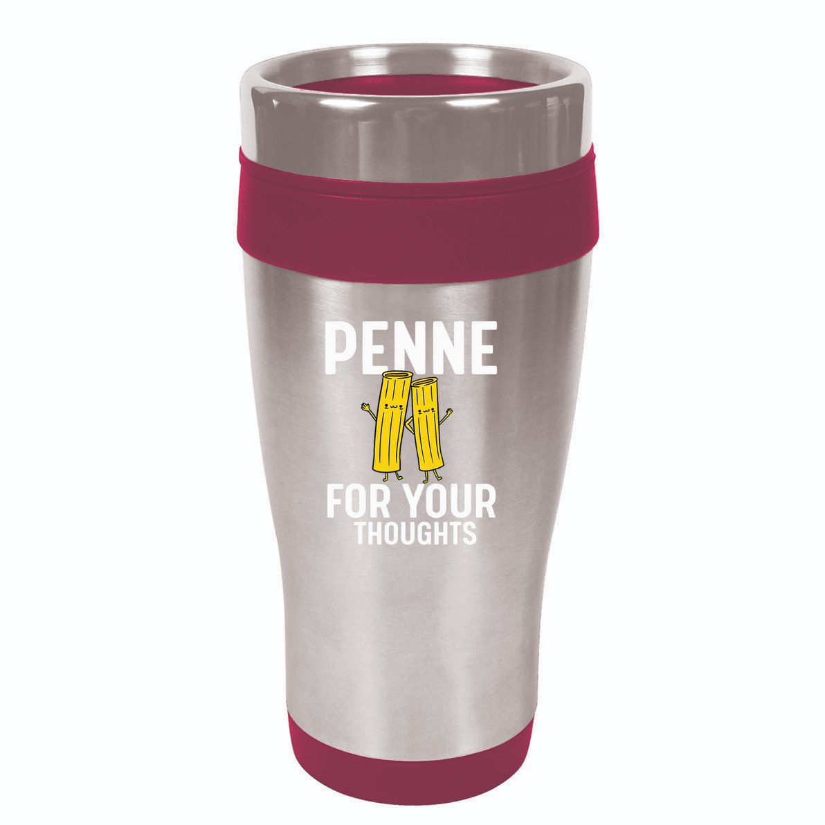 Funny Gifts For Pasta Lovers Penne For Your Thoughts 16oz Travel Tumbler