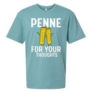 Funny Gifts For Pasta Lovers Penne For Your Thoughts Sueded Cloud Jersey T-Shirt