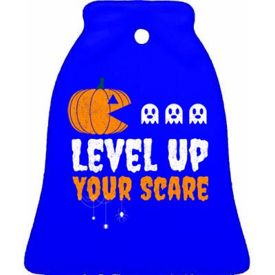 Funny Gamer For Video Game Lovers Halloween Gaming Pumpkin Gift Ceramic Bell Ornament