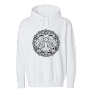 Fractal Geometry Flower Blossom Boho Dala Yoga Art Lotus Meaningful Gift Garment-Dyed Fleece Hoodie