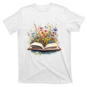 Flowers Growing From Book T-Shirt