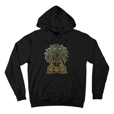 Freya Goddess Freyja Viking Norse Yggdrasil Tree Celtic Gold Hoodie