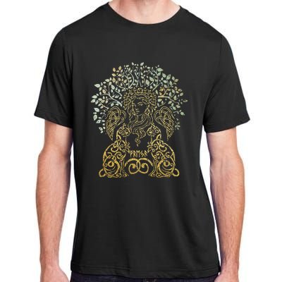 Freya Goddess Freyja Viking Norse Yggdrasil Tree Celtic Gold Adult ChromaSoft Performance T-Shirt