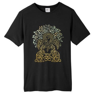 Freya Goddess Freyja Viking Norse Yggdrasil Tree Celtic Gold Tall Fusion ChromaSoft Performance T-Shirt