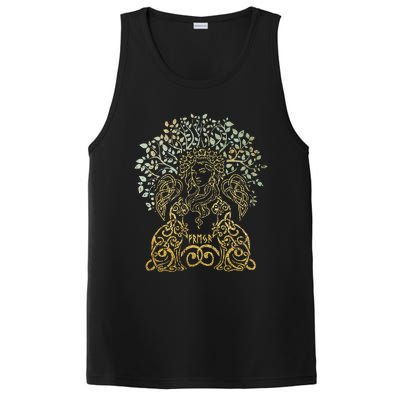 Freya Goddess Freyja Viking Norse Yggdrasil Tree Celtic Gold PosiCharge Competitor Tank