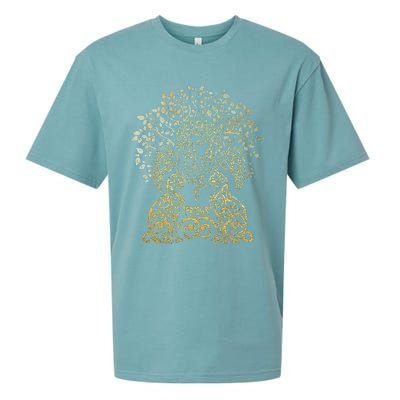 Freya Goddess Freyja Viking Norse Yggdrasil Tree Celtic Gold Sueded Cloud Jersey T-Shirt