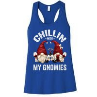 Funny Gnome For Wine Lover Who Loves Chillin With My Gnomies Gift Women's Racerback Tank