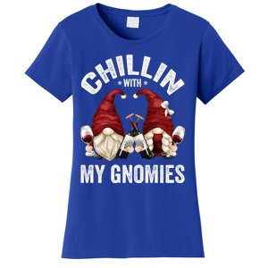 Funny Gnome For Wine Lover Who Loves Chillin With My Gnomies Gift Women's T-Shirt