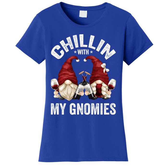 Funny Gnome For Wine Lover Who Loves Chillin With My Gnomies Gift Women's T-Shirt