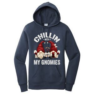 Funny Gnome For Wine Lover Who Loves Chillin With My Gnomies Gift Women's Pullover Hoodie