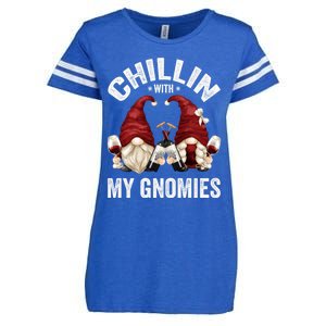 Funny Gnome For Wine Lover Who Loves Chillin With My Gnomies Gift Enza Ladies Jersey Football T-Shirt