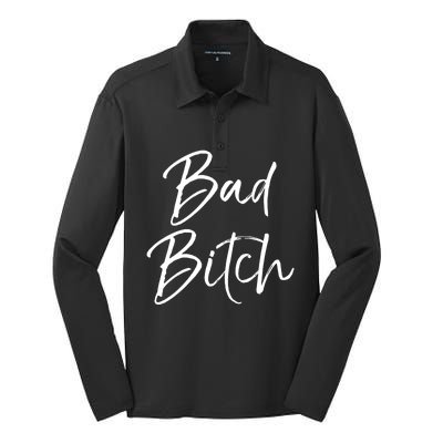 Funny Gift For Bad Ass Boss Quote Cute Bad Bitch Cute Gift Silk Touch Performance Long Sleeve Polo