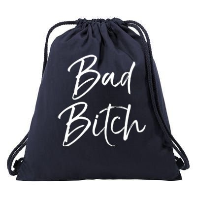 Funny Gift For Bad Ass Boss Quote Cute Bad Bitch Cute Gift Drawstring Bag