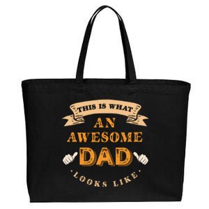 Funny Gift FatherS Day This Is What An Awesome Dad Looks Like Cotton Canvas Jumbo Tote