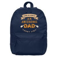 Funny Gift FatherS Day This Is What An Awesome Dad Looks Like 16 in Basic Backpack