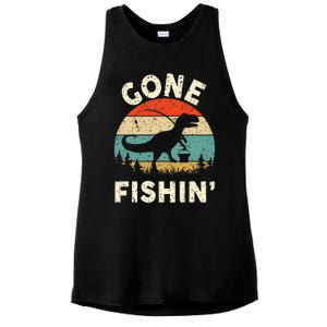 Funny Gone Fishing Ladies PosiCharge Tri-Blend Wicking Tank