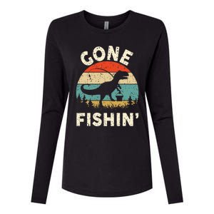 Funny Gone Fishing Womens Cotton Relaxed Long Sleeve T-Shirt