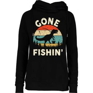 Funny Gone Fishing Womens Funnel Neck Pullover Hood