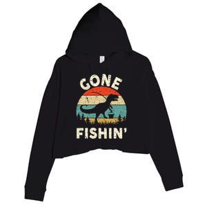 Funny Gone Fishing Crop Fleece Hoodie