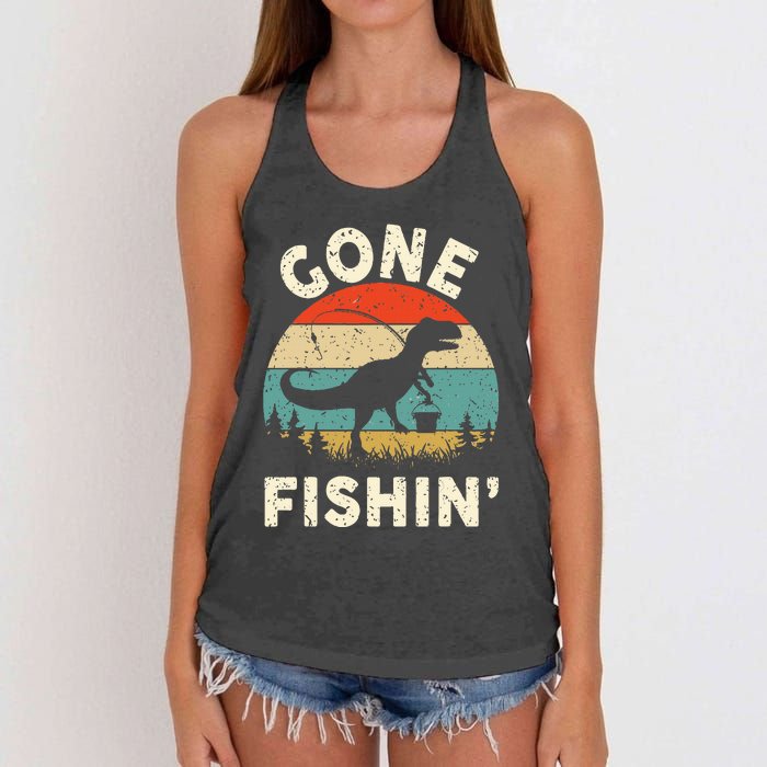 Funny Gone Fishing Women's Knotted Racerback Tank