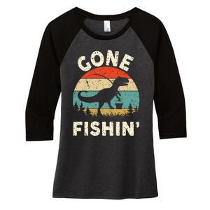 Funny Gone Fishing Women's Tri-Blend 3/4-Sleeve Raglan Shirt