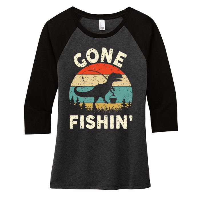 Funny Gone Fishing Women's Tri-Blend 3/4-Sleeve Raglan Shirt