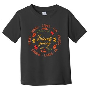 Friends Giving Fun Thankful Turkey Thanksgiving Toddler T-Shirt