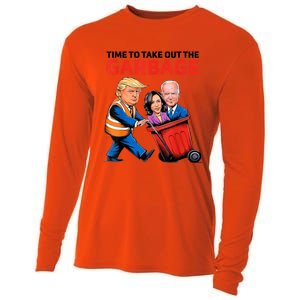 Funny Garbage For Trump 2024 Time To Take Out The Garbage Great Gift Cooling Performance Long Sleeve Crew